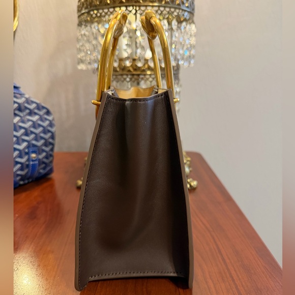 Cult Gaia Maxine Mini Bag Luwak Brown Leather Gold Handle NEW with dustbag - Picture 6 of 9